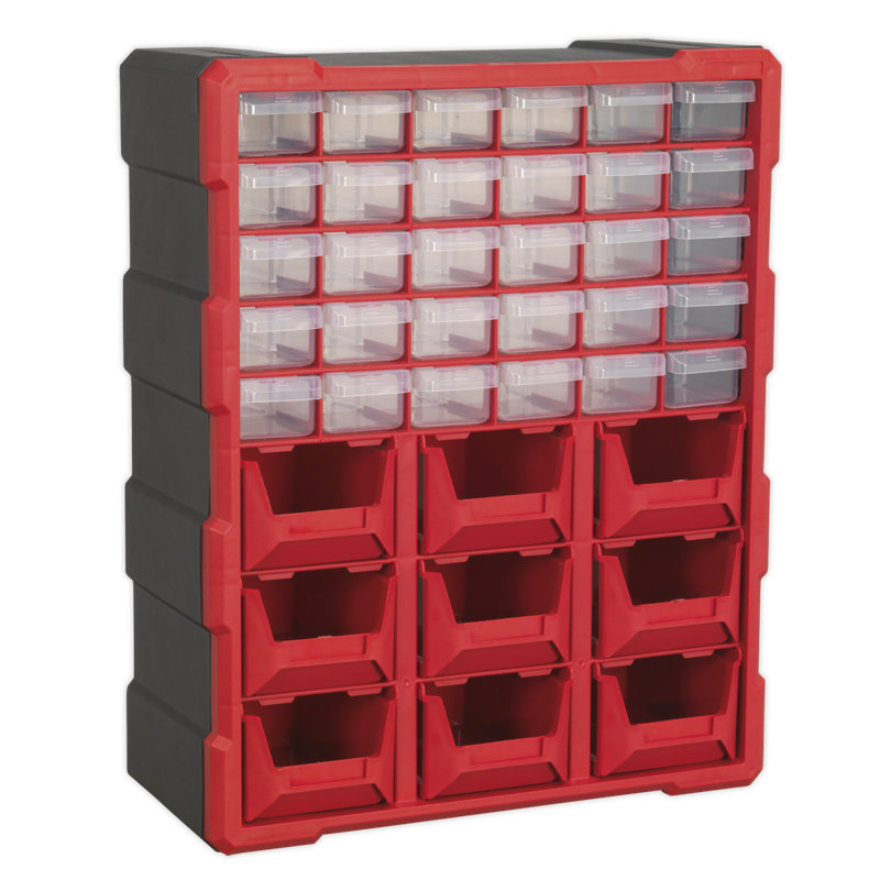 Carita 38cm W Plastic Storage Rack, Red/Black