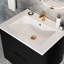 Meuble-lavabo mural 24 po avec lavabo en céramique et deux tiroirs 24 po Modern Black-1648449045-1648449042