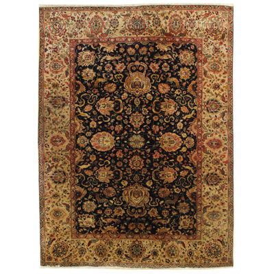 Tapis unique bleu / bleu marine / bleu marine / beige Cloud Agra de 5 pi 5 po x 7 pi 5 po