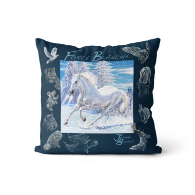 Housse et insert de coussin carré blanc Coussin J.