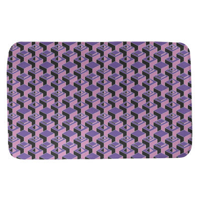 Patricia Geoffrey Two Colour Dark Skyscrapers Pattern Bath Mat