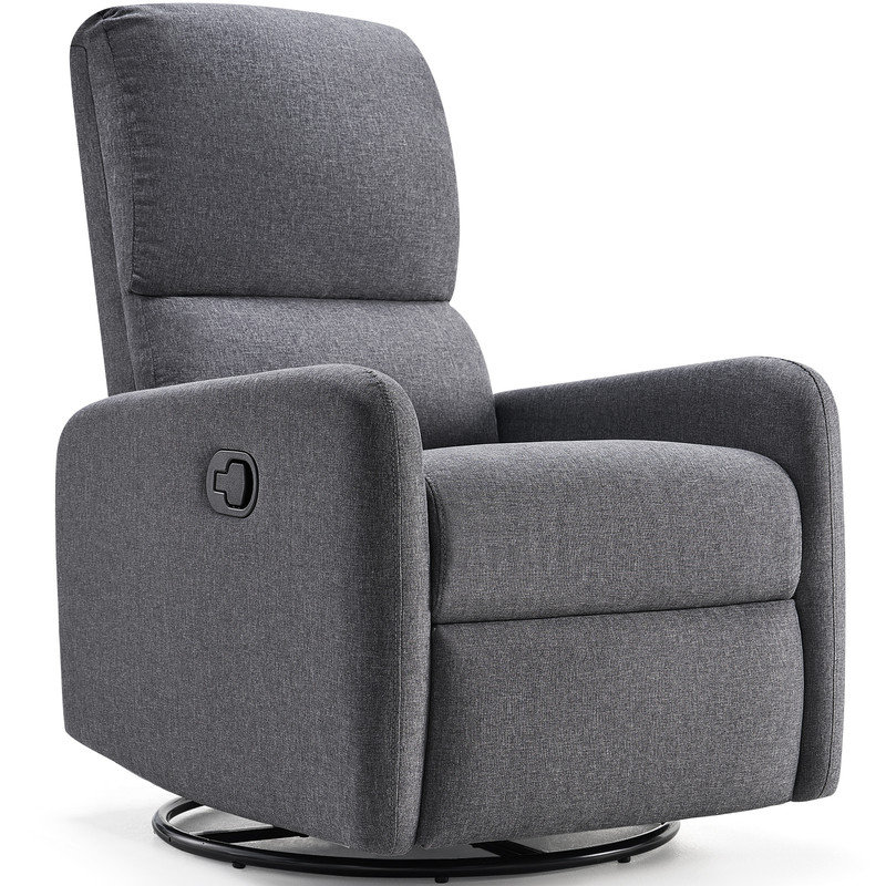 Fauteuil inclinable, oscillant et pivotant pour adultes, Lin gris clair 