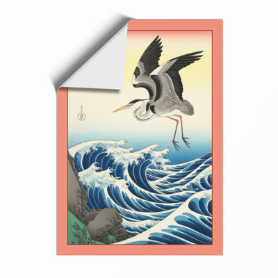 Wading Bird In Flight Japandi - Print