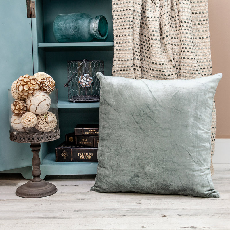 Housse et insert de coussin Topaz, Polyester / Bourre en polyester, Écume de mer, 22 po x 22 po