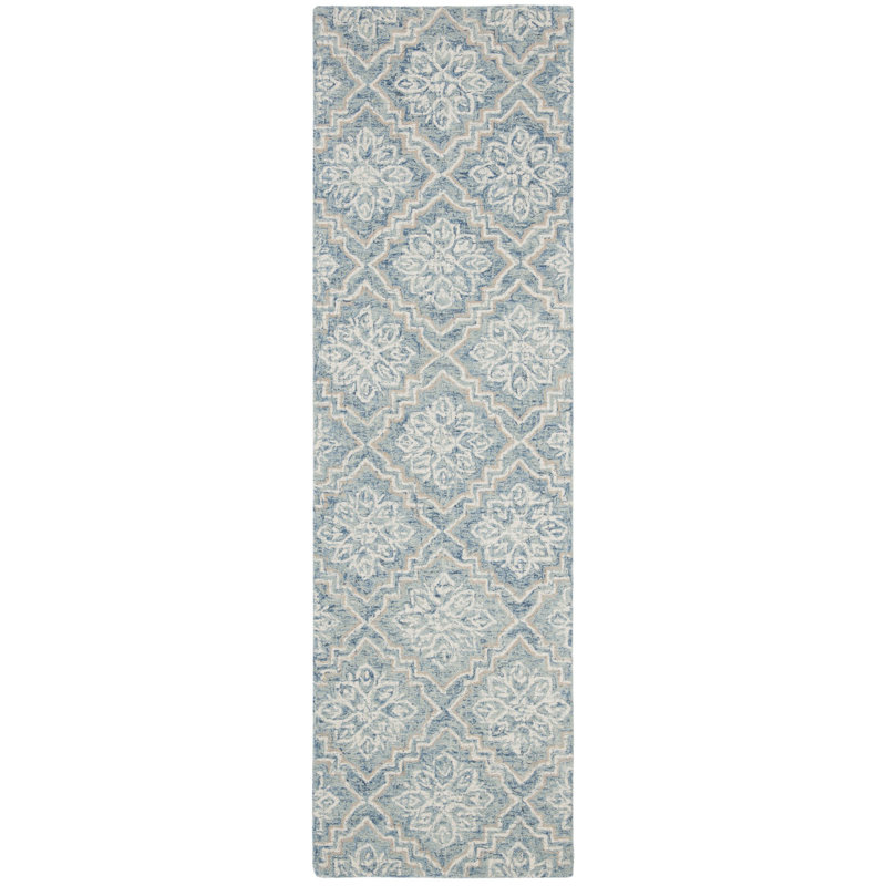 Salerna Hand Tufted Wool Geometric Rug, Runner 2'3" x 14'