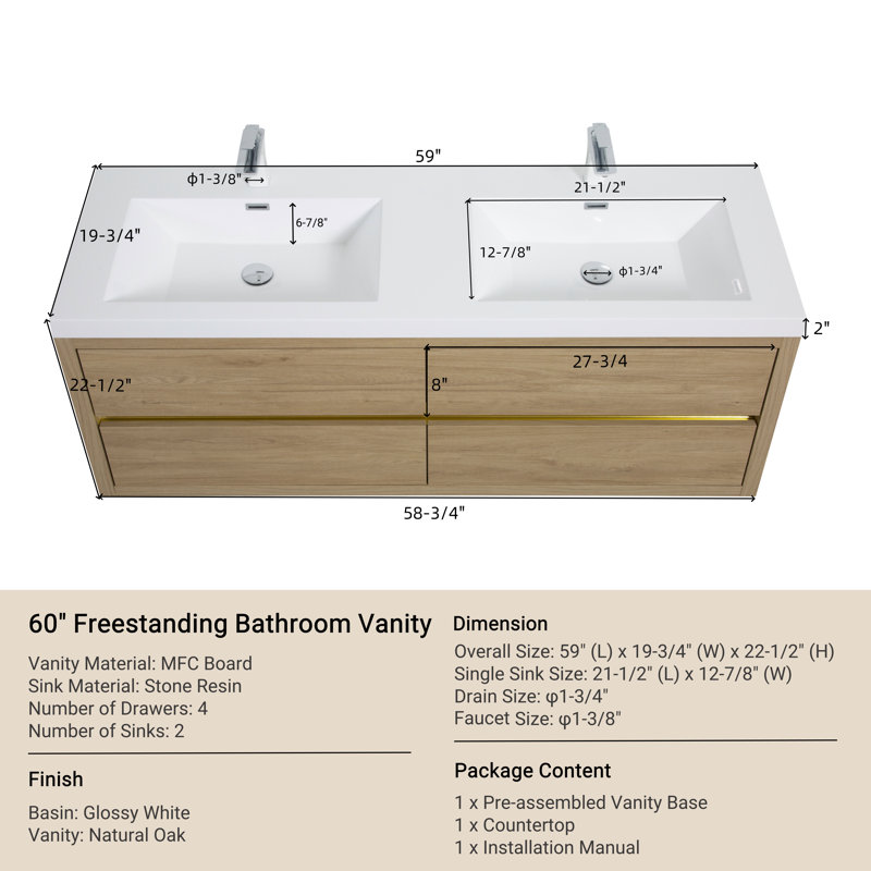 Cody Floating Bathroom Storage Vanity