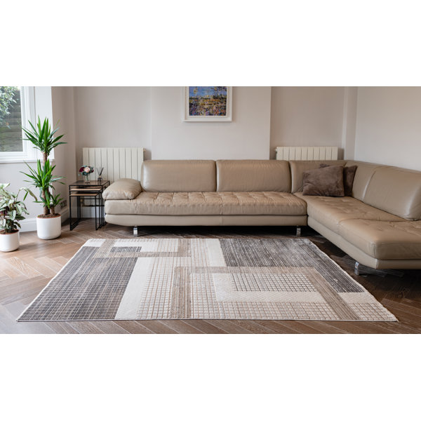 Gracie Oaks Tobias Geometric Machine Woven Grey Area Rug | Wayfair.co.uk