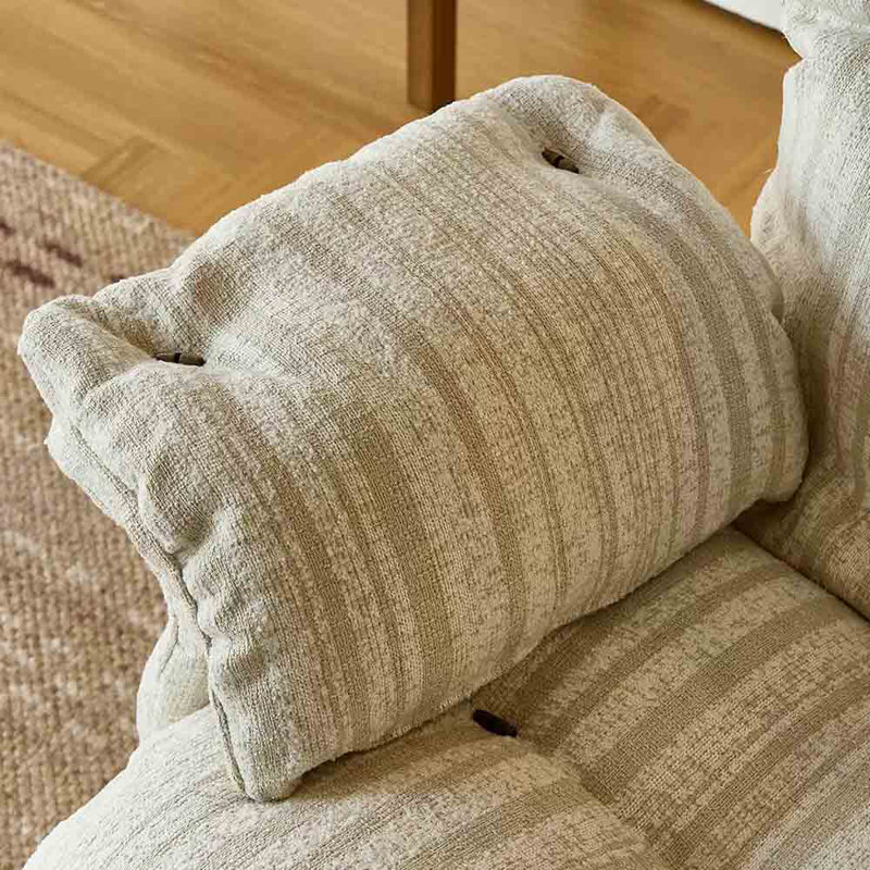 Chaise berçante rétro en lin simple pour la détente., Beige