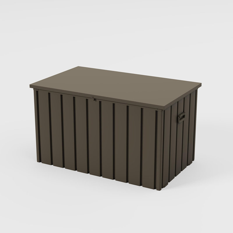 Boîte de rangement en résine résistante à l'eau et verrouillable mauve 160 gallons, brun - Contenant de rangement extérieur pour coussins de patio, accessoires de piscine et outils de jardin