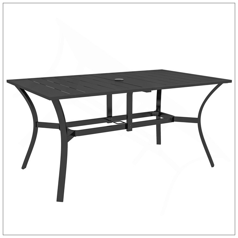 Table de salle à manger rectangulaire pour 6 personnes Outsunny