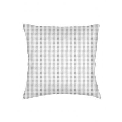 Light Grey Gingham Linen Pillow 20x20 with Down Alternative Insert