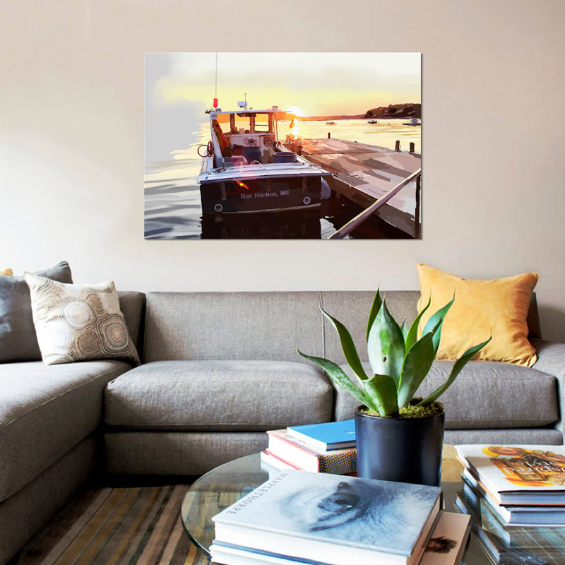 « bold bateaus iv », reproduction sur toile, H 8 po x l 12 po x P 0,75 po, Toile tendue, Pas de tapis