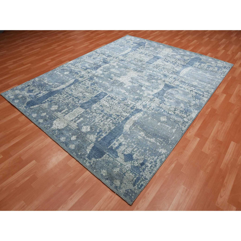 Seeya One-of-a-Kind Rectangle 7'10" X 10'0" New Age Area Rug in Blue