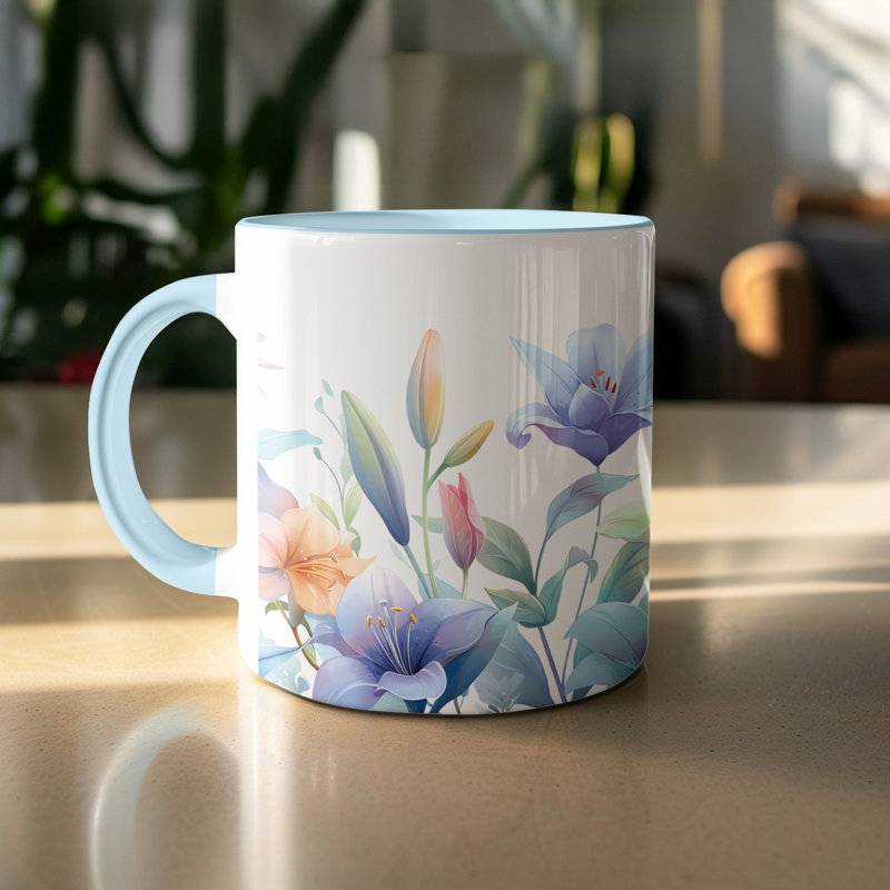 Ceramic Coffee Mug, Light Blue