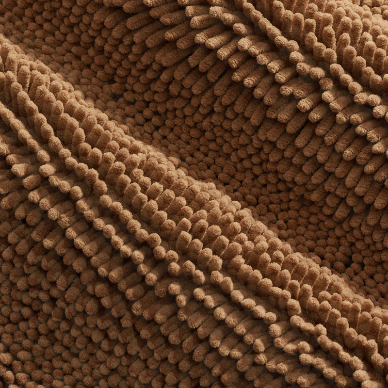 Tapis de bain doux et absorbant en chenille avec envers en caoutchouc antidérapant, Simple - L 34 po x l 21 po, Moka