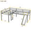 Lit mezzanine en L gris