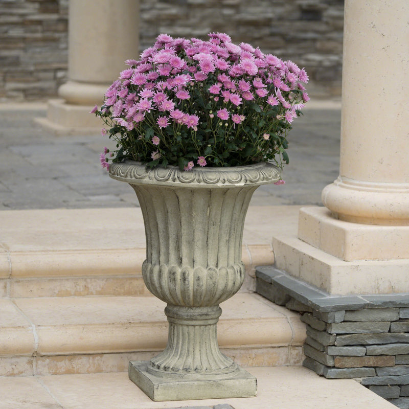 Urn 26" - Indoor Decor Option Magnesium Oxide Patio And Garden Elegance, Green