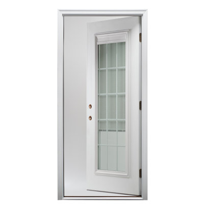 Porte d'entrée avant en fibre de verre apprêtée