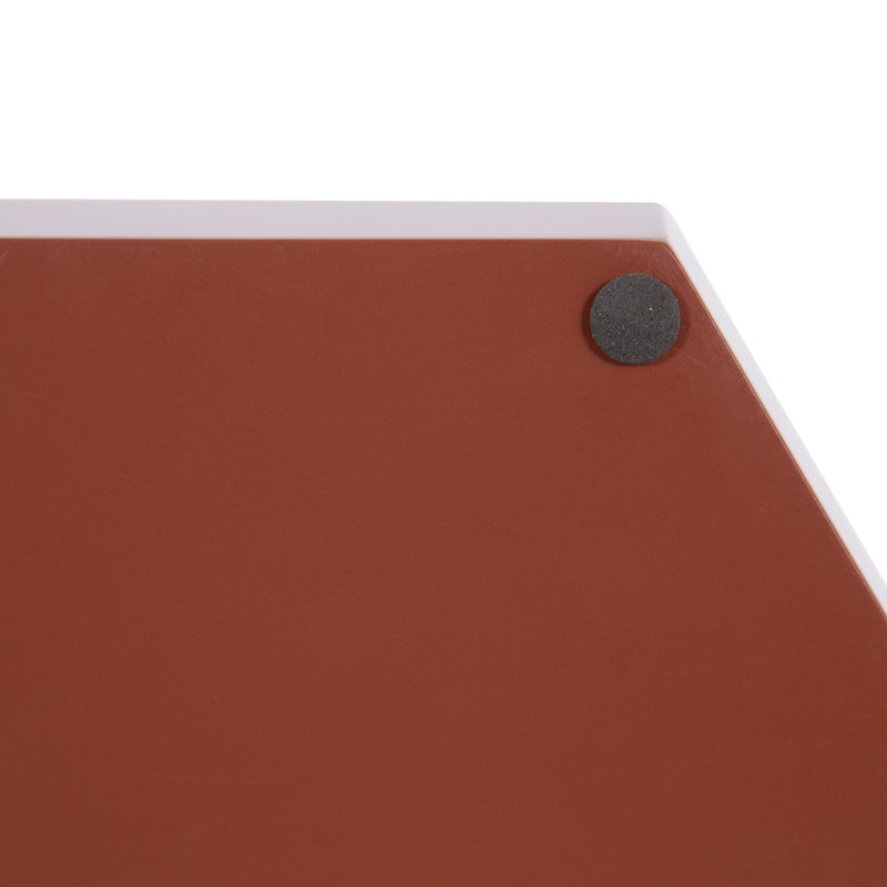 Norvan Hexagon Decorative Tray with Metal Handles, Red