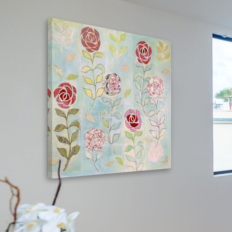 Reproduction d’art sur toile tendue "floating flore 3" par maria pezzano, H 32 po x l 32 po
