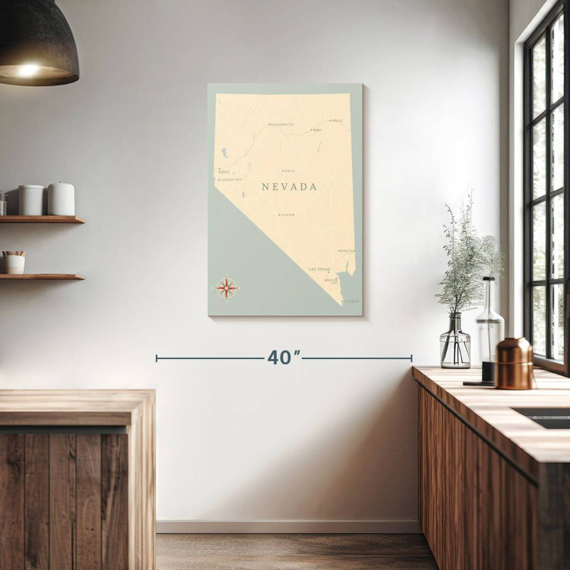 Aliaz Nevada Map, 36" H x 24" W