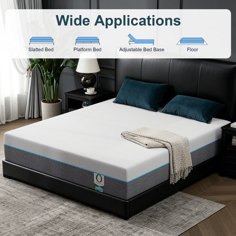 Matelas en mousse viscoélastique gélifiée 12 "pour soulager les maux de dos Certifié Certipur-US, Très grand séparé