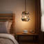Luminaire suspendu pour îlot de cuisine en bois de ferme de 60 watts 1 lumière noir avec texture de bois brûlé, 59 po Chaîne réglable