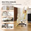 Chaise pivotante capitonnée en molleton avec coussins inclinables et repose-pieds-388984046