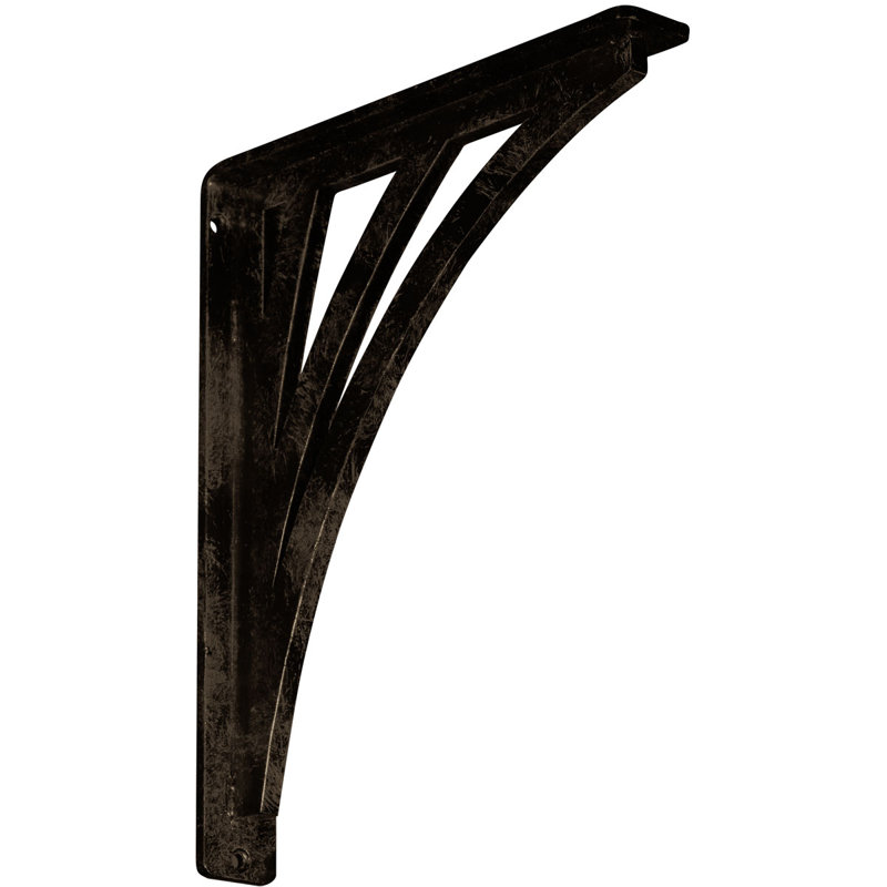 Support en fer forgé Nevio, Laiton antique, H 12 po x l 1,5 po x P 10 po