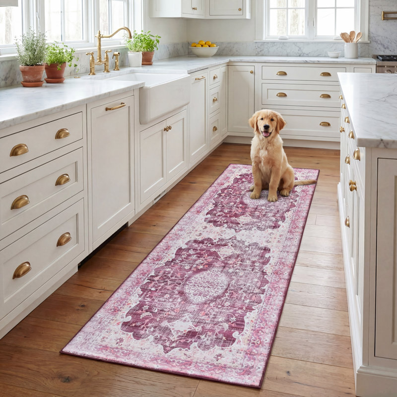 Tapis oriental performant lavable à la machine Tucson, Tapis de couloir 2 pi 6 po x 8 pi