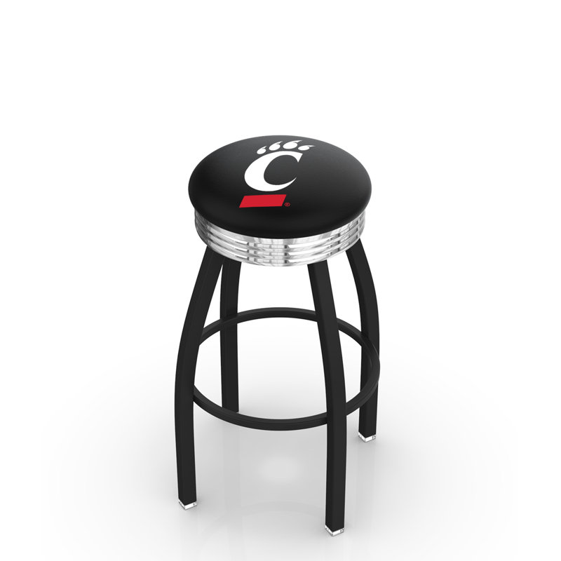 Tabouret de bar Logo Series, Tabouret de comptoir (siège d'une hauteur de 25 p, Chrome soudé solide, Université de Cincinnati
