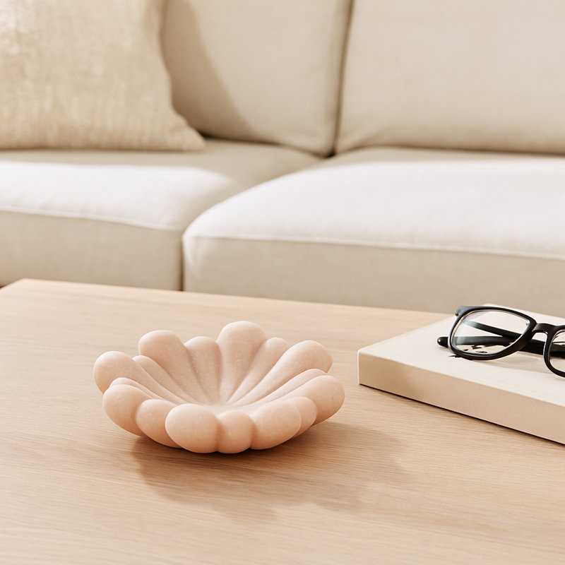 Bol décoratif décoratif en forme de fleur pour la maison - Bol décoratif moderne pour chambre, table d'appoint ou tablette - 7 po, rose