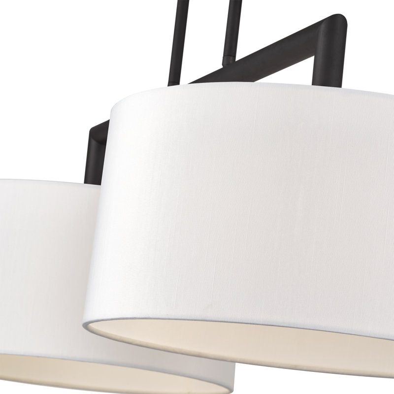 Grand lustre linéaire noir 2 lumières Ackley, Noir mat