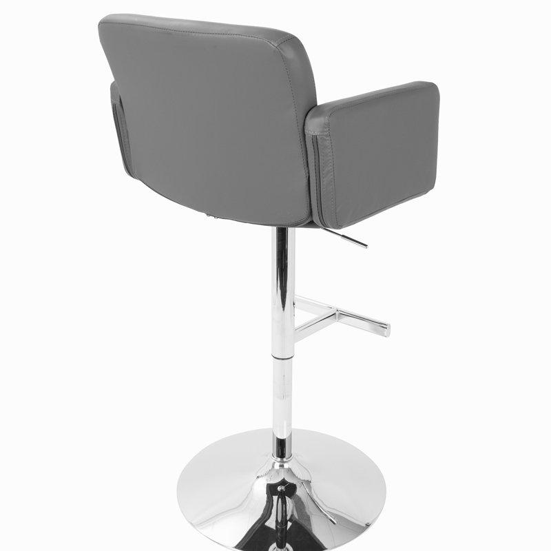 Delshawn Swivel Upholstered Adjustable Height Counter Stool with Metal Frame