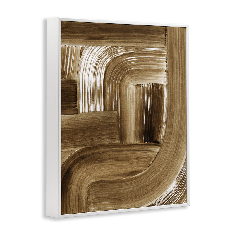 «Brown Curved Arches», art de la giclée encadrée par Grace Popp, Giclée encadrée blanc bord de mer, H 30 po x l 24 po