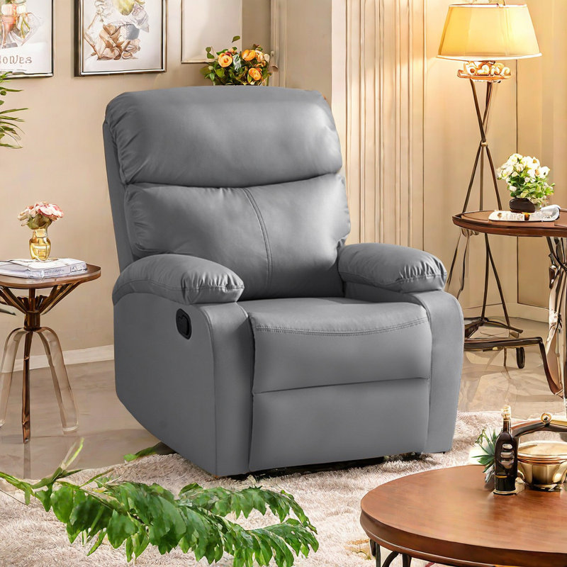 Fauteuil inclinable pivotant en similicuir Koumarianos, Gris
