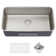 Dex™️ Series KRAUS 33" L Undermount 16 Gauge Stainless Steel Single Bowl Kitchen Sink