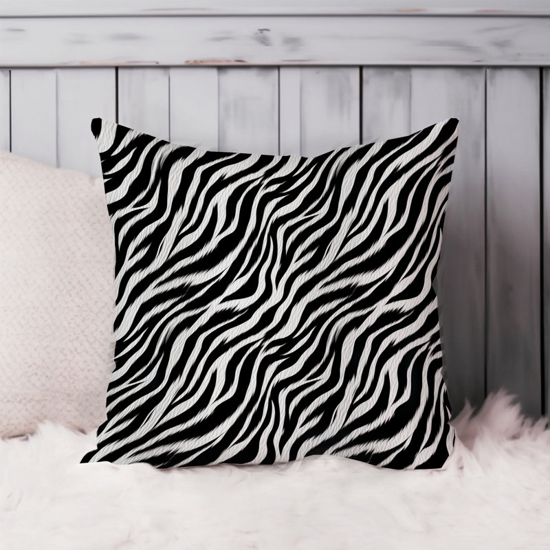 Animals Zebra Animal Print Pattern II Modern, 16"H x 16"W