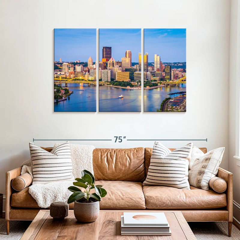 Vue de Sirci à Pittsburgh, H 36 po x l 57 po