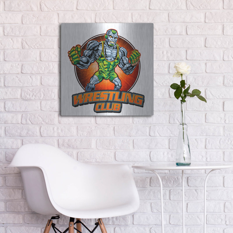«Robot Mascot» par Flyland Designs, art mural en métal, 24 x 24 po