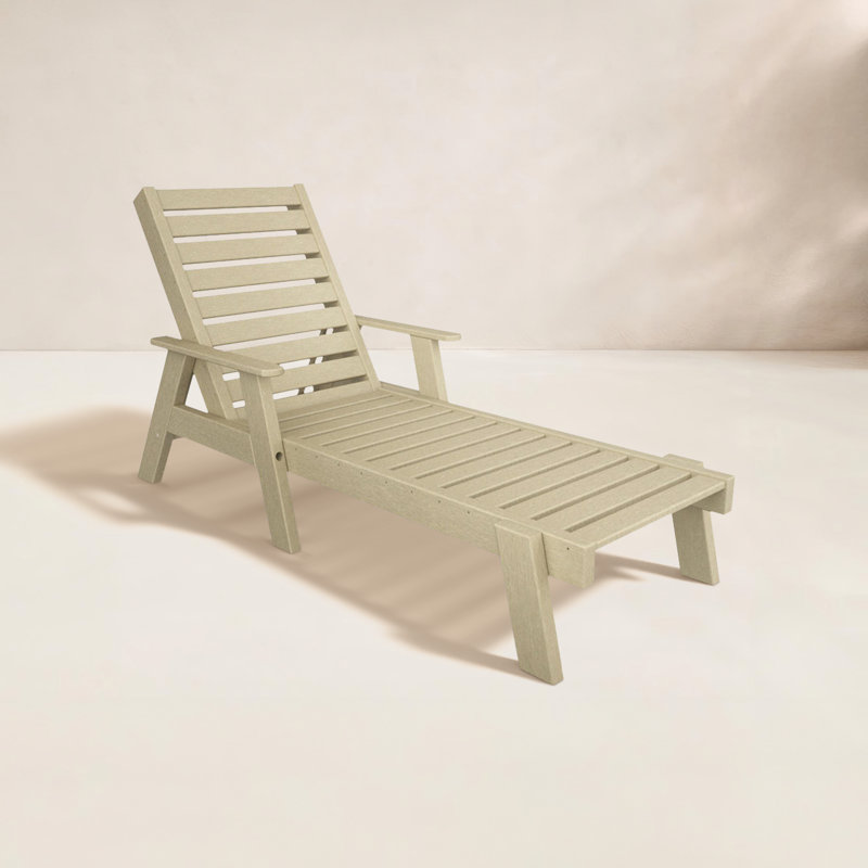 Chaise longue avec accoudoirs POLYWOOD, Sable