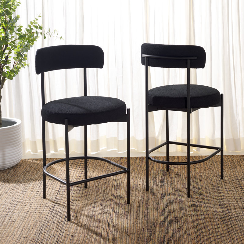 Liana Upholstered Counter Stool, Black