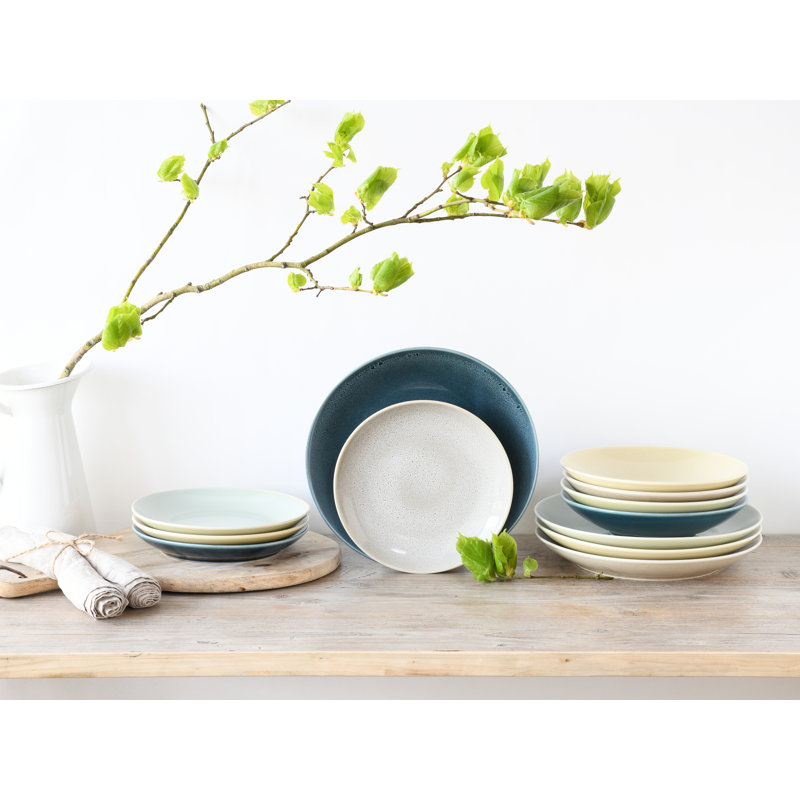 Reactive Piece Stoneware Dinnerware Set - Service for 4