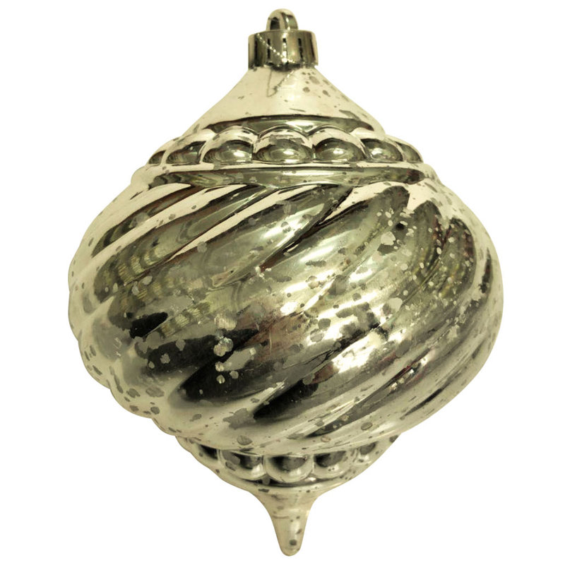 Ornement boule d'oignon en verre nervuré, Or