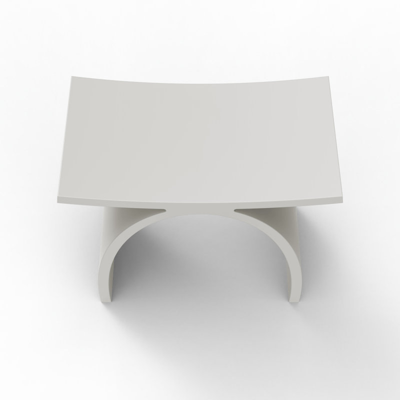 Freestanding Seat Solid Surface Shower Stool, White