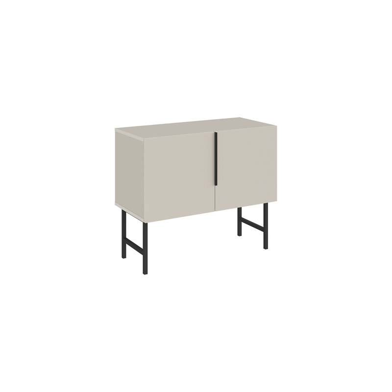  Modern Console Cabinet With Black Metal Legs, Living Room, Sandstone