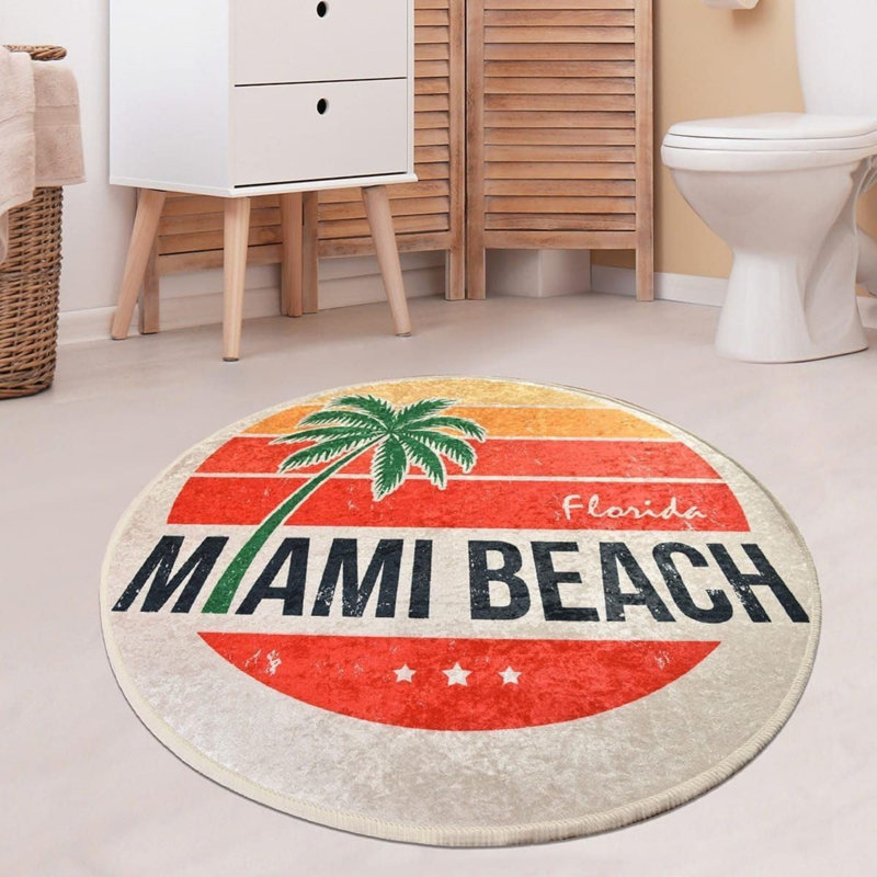 Venezia Washable Area Rug – Soft Non-slip Carpet For Living Room, Bathroom & Kitchen Decor 39", Round 3'3"