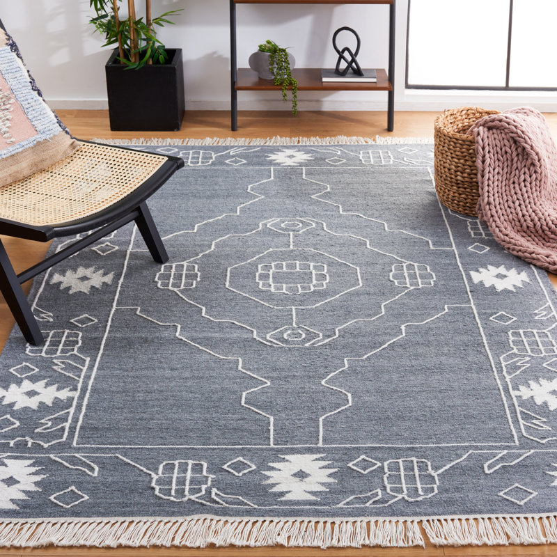 Kilim Flat Weave Polpropylene Southwestern Rug, Rectangle 5' x 8'