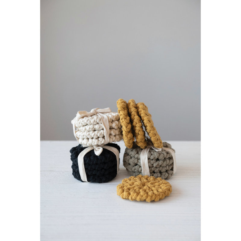 Sous-verres en coton crocheté