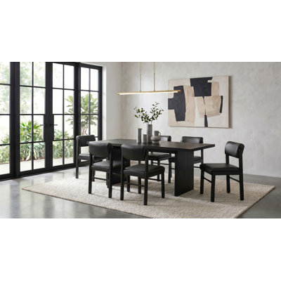 Vinga 7-Piece 82-Inch Rectangular Dining Set Black